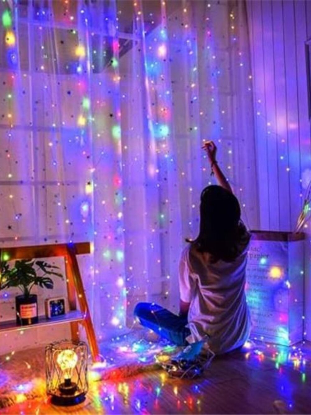 LED Curtain String Lights Multicolor Remote USB Waterproof 8 Modes Timer - Picture 6 of 6